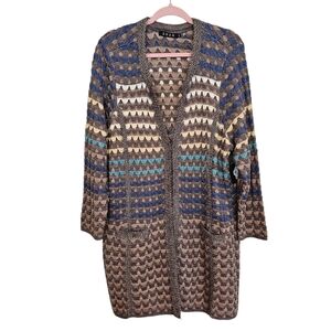 ZoZo 3D Knit Crochet Eyelash Long Duster Sweater Cardigan Plus Size